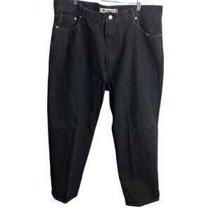 Levis Mens Relaxed Fit Black Denim Jeans Size 42